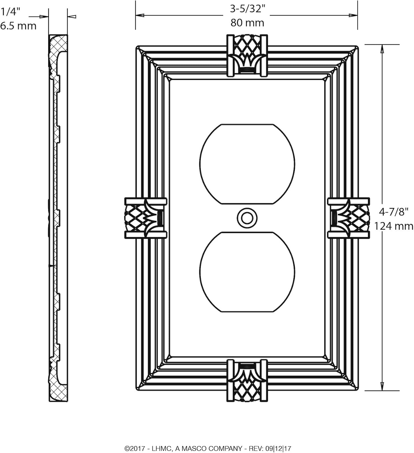 Tumbled Antique Brass Pineapple Outlet Cover Wall Plate - Single Duplex Switch Plate - 1-Pack by Franklin Brass