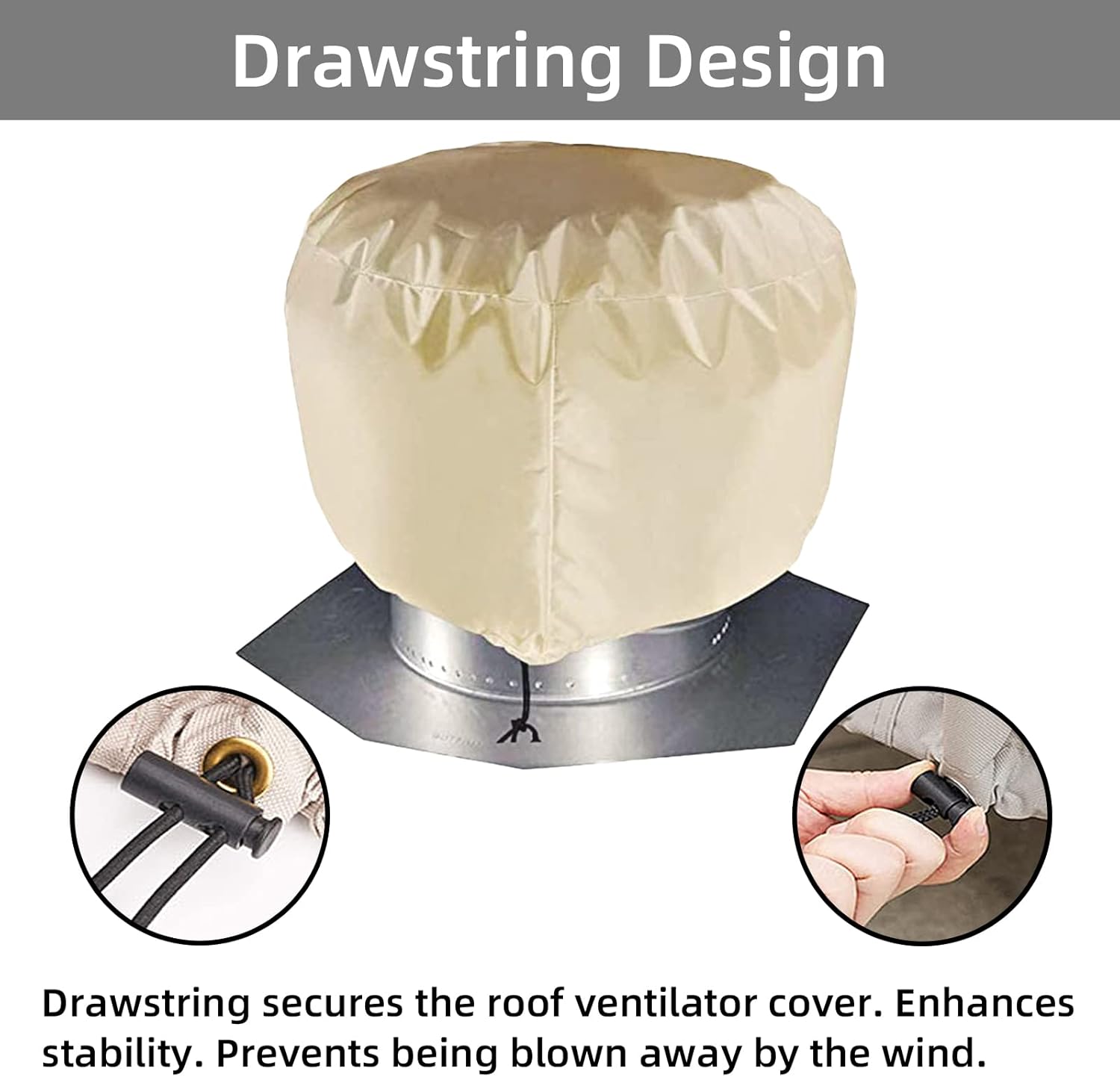 Turbine Roof Vent Cover Shield Canvas 20" x 20" 4Pcs - House Roof Turbine Hoods Protection