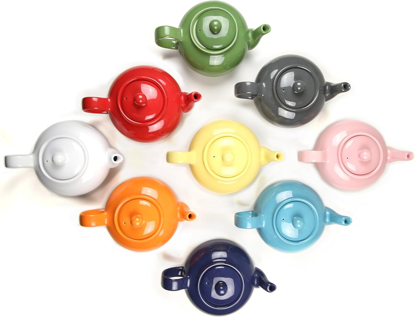 Turquoise Stoneware Teapot Collection by RSVP International, 42 oz, Microwave & Dishwasher Safe