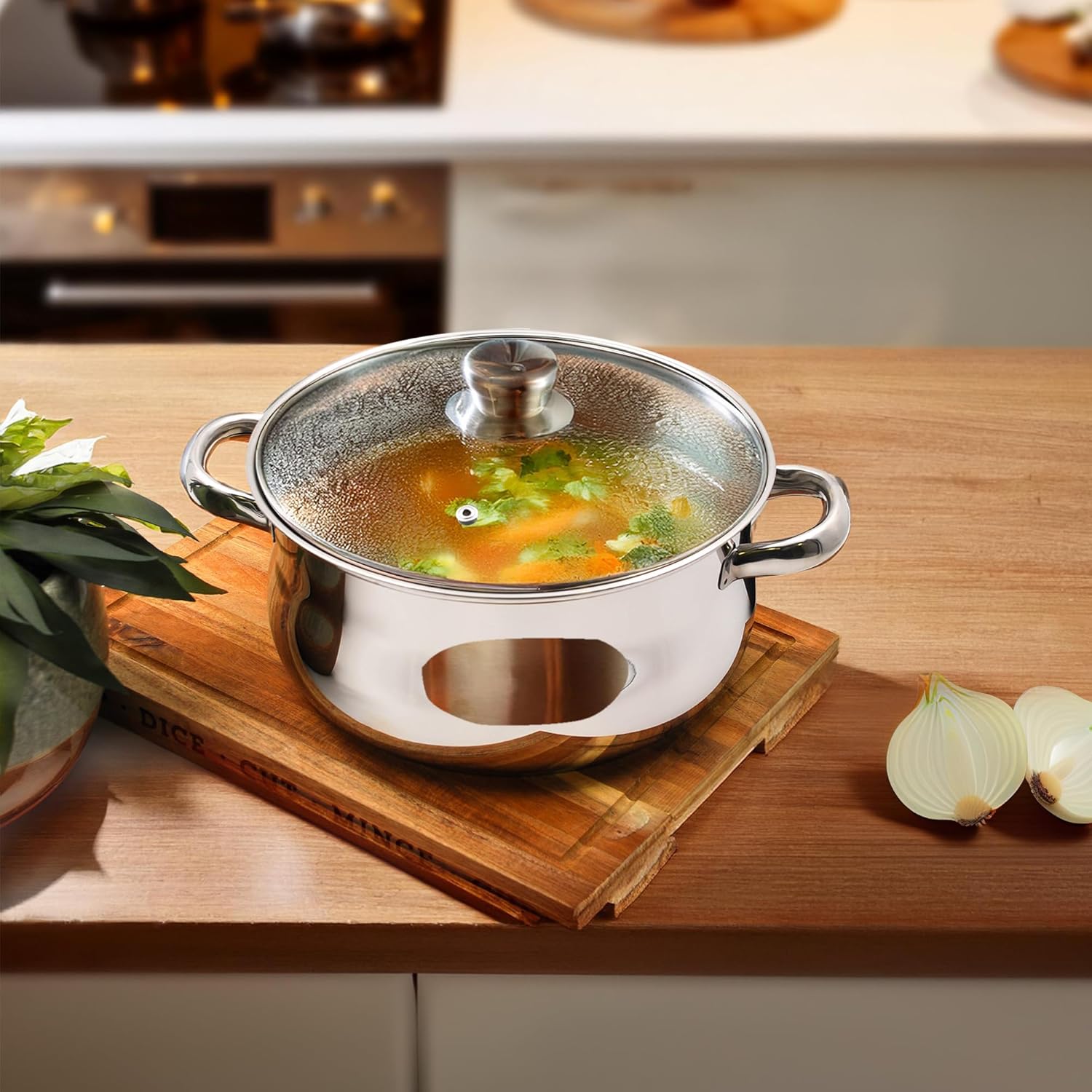 Tuxton Home Nevada Stainless Steel Cookware Set - 7 Piece, PFTE & PFOA Free, Induction Compatible, Freezer to Oven Safe