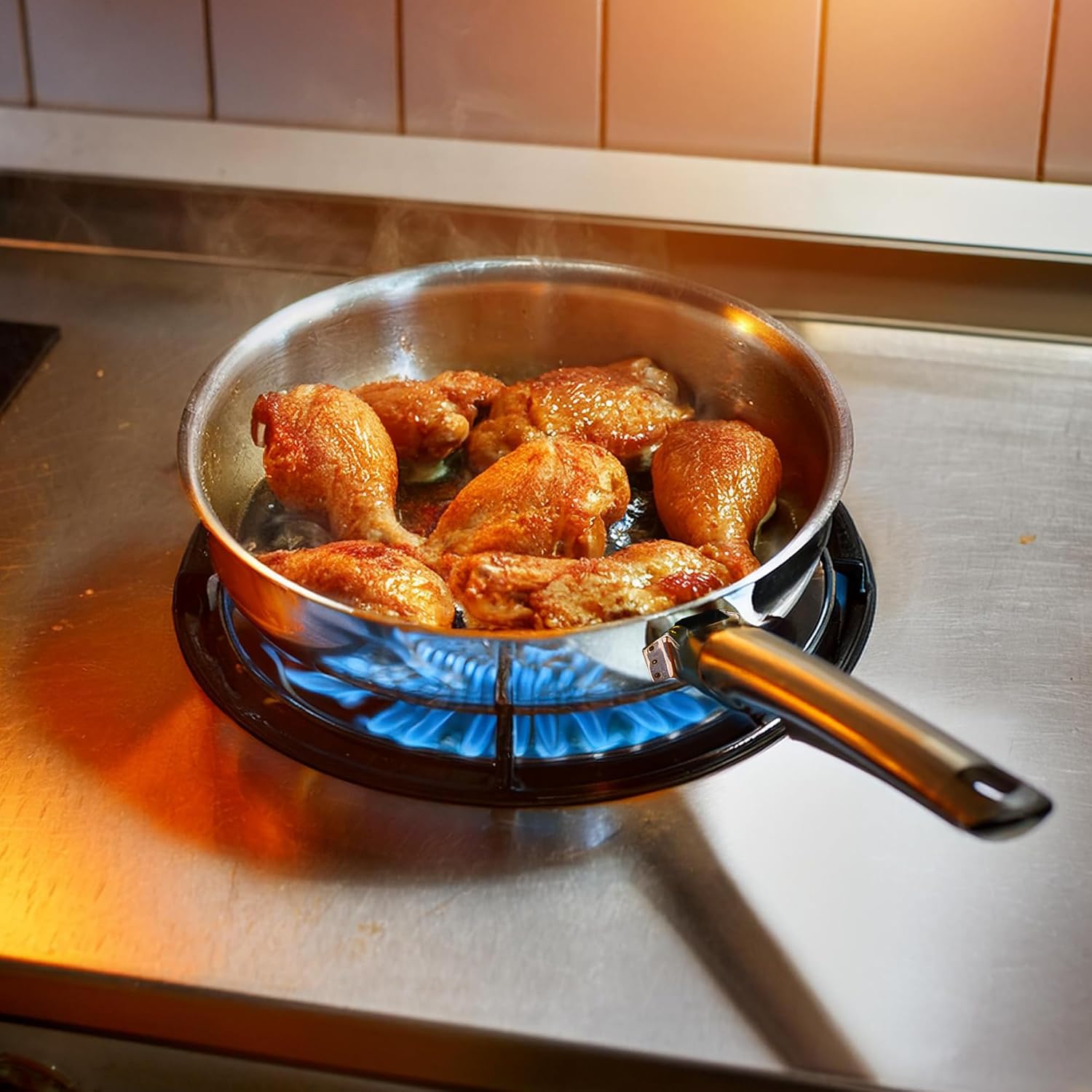 Tuxton Home Nevada Stainless Steel Cookware Set - 7 Piece, PFTE & PFOA Free, Induction Compatible, Freezer to Oven Safe