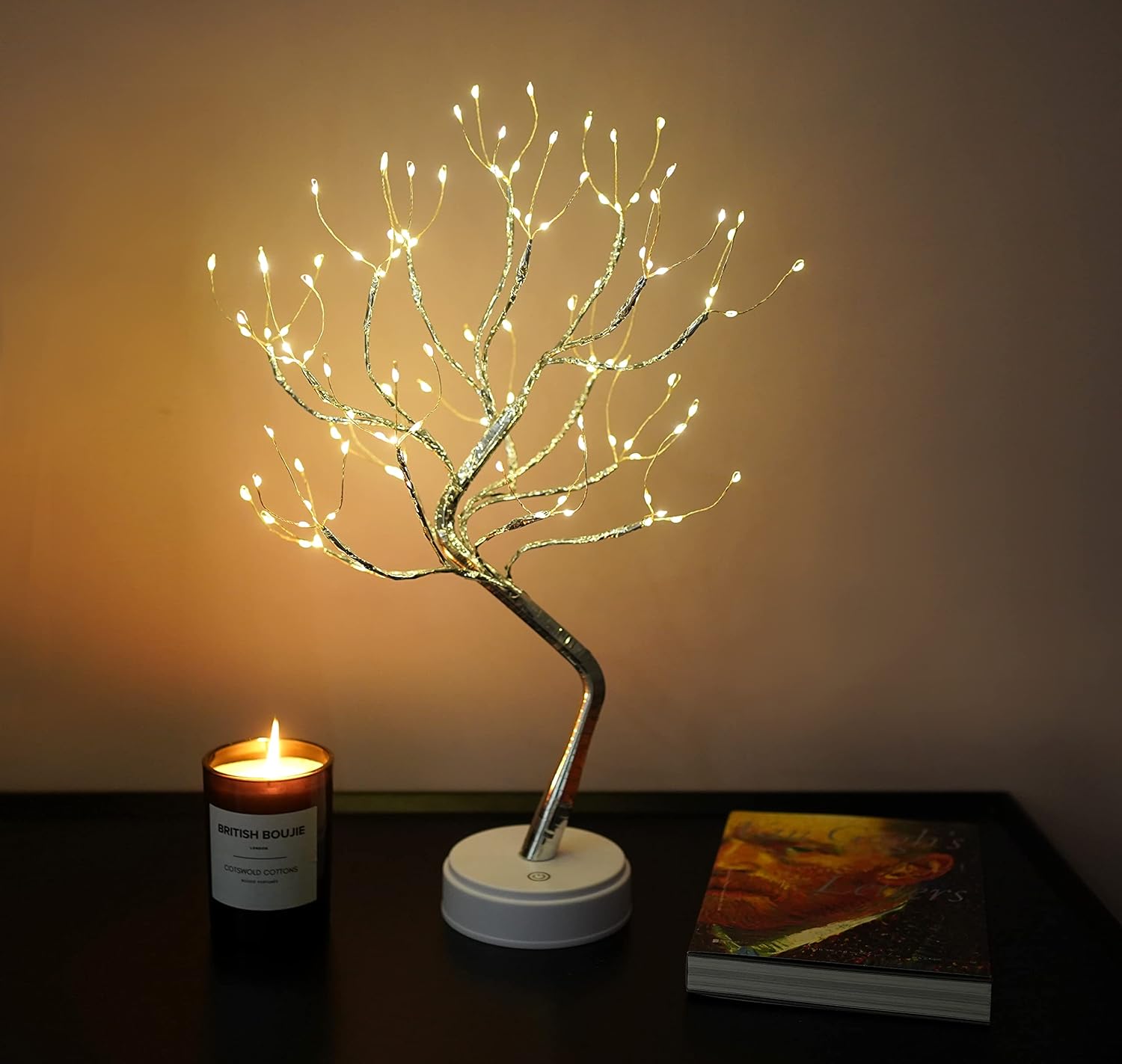 Twinkling Tree Fairy Light Spirit Tree Lamp - Silver Branch 108 LED with Remote - Cute Room Decor & Aesthetic Bonsai Tree