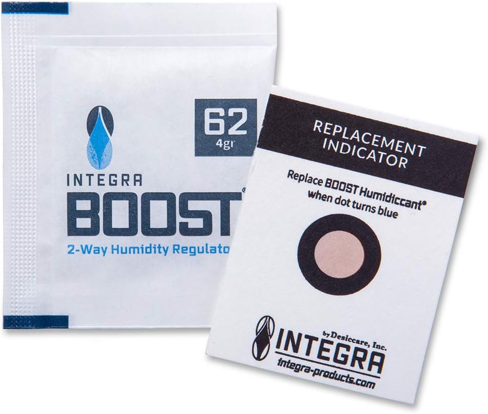 Two-Way Humidity Control Pack 4g - 62% RH Level - Includes Indicator Cards - Moisture Balancer for Food Storage & Herbs - Pack of 200