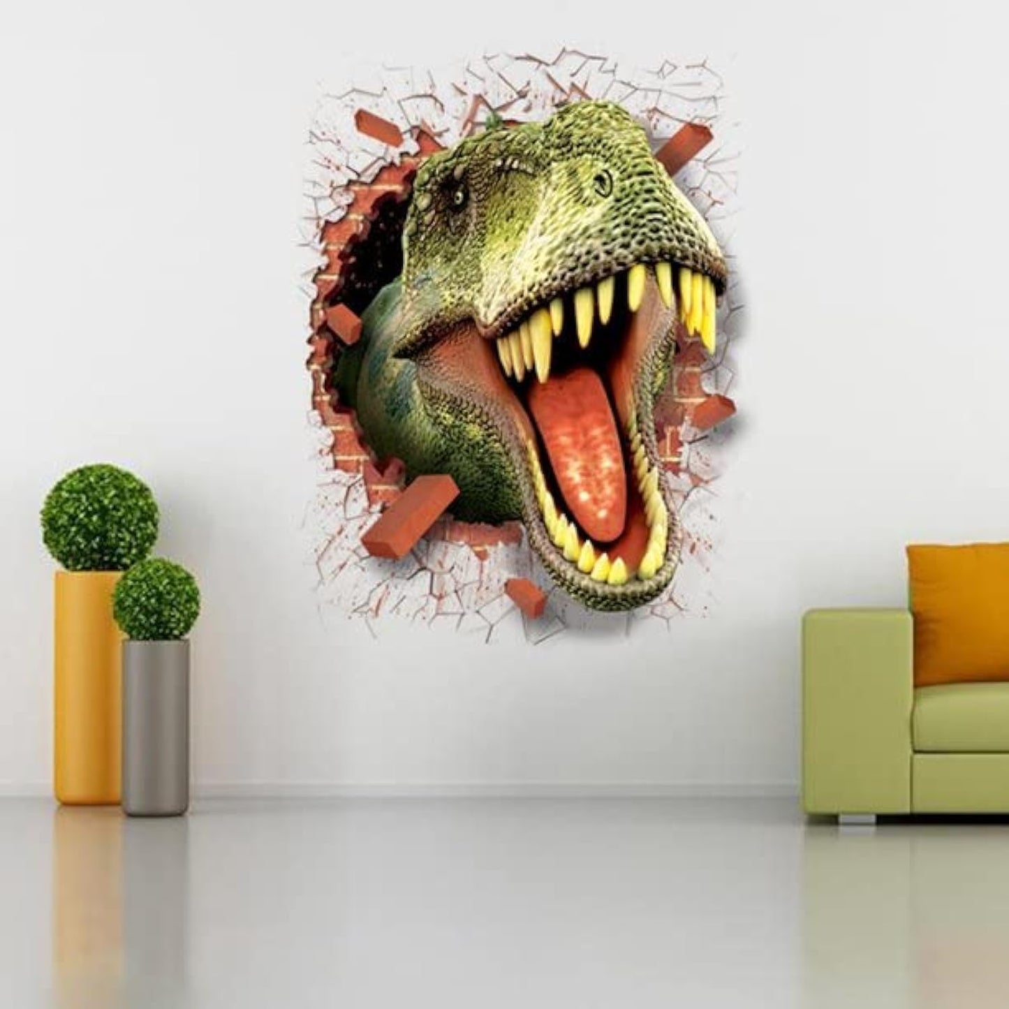U-Shark® 3D Dinosaurs Opening Mouth Wall Sticker - Removable Vinyl Decal for Wall Art Decor (19.7" X 27.6")