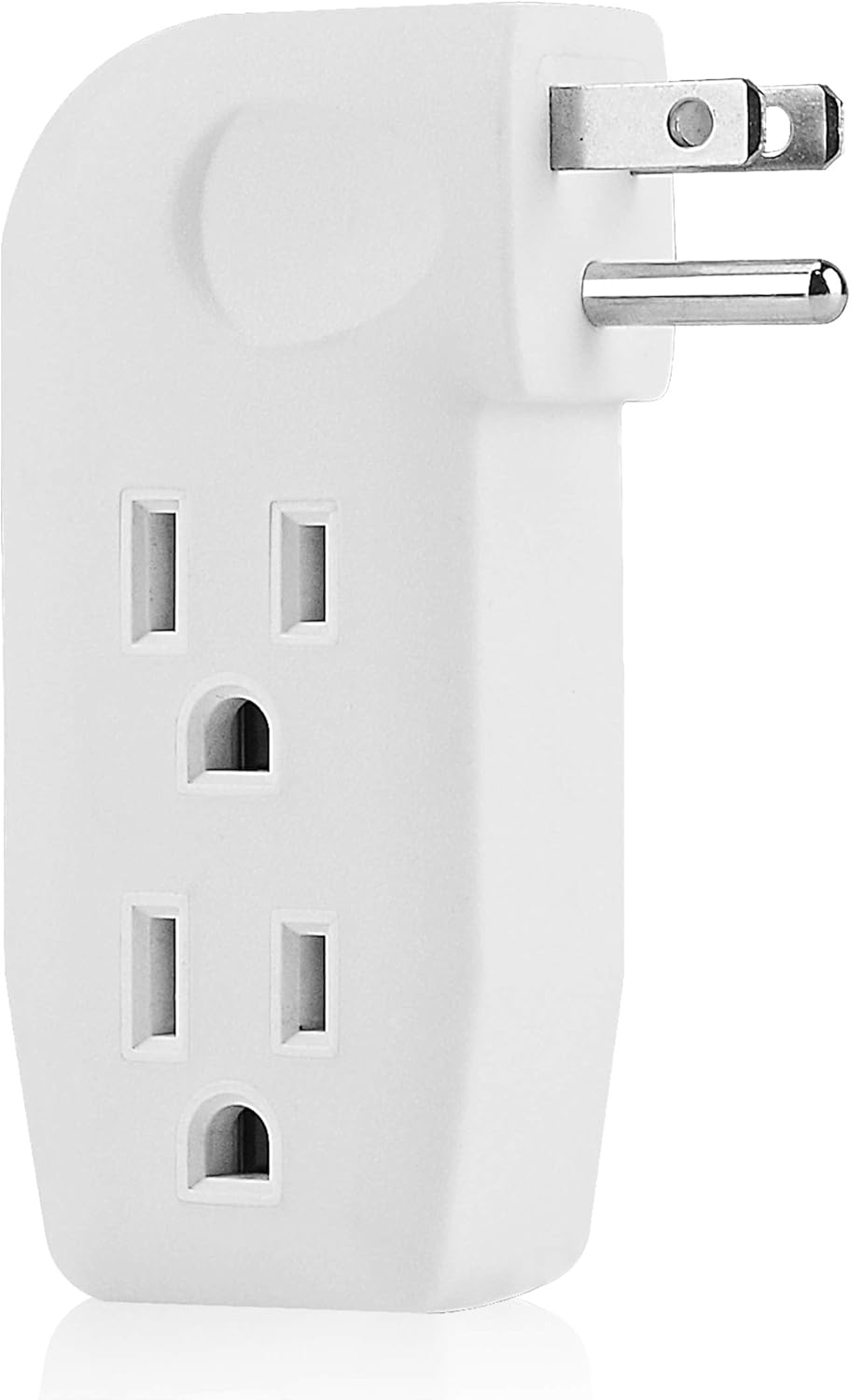 UL Listed 3 Way Outlet Vertical Wall Tap Splitter Adapter with 3 Prong Plug - Ideal for Furniture Placement, Durable Hard Plastic Design - 1 Pack