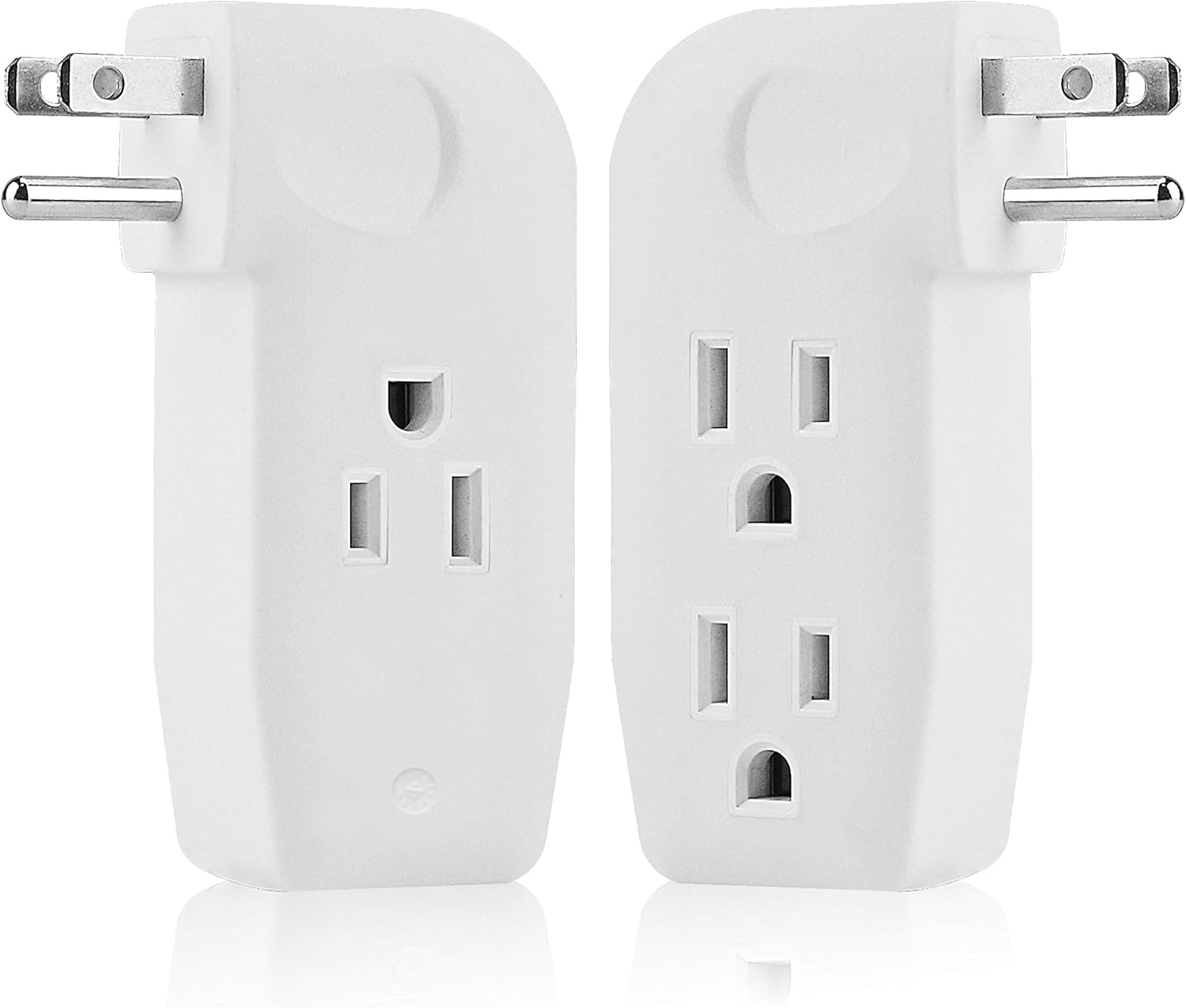 UL Listed 3 Way Outlet Vertical Wall Tap Splitter Adapter with 3 Prong Plug - Ideal for Furniture Placement, Durable Hard Plastic Design - 1 Pack