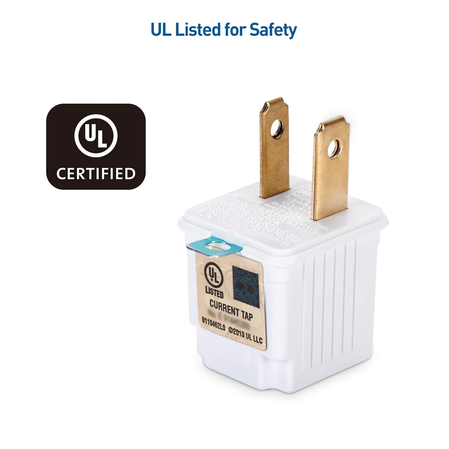 UL Listed Cable Matters 3-Pack 2 Prong to 3 Prong Outlet Adapter in White - Converts 2-Prong Outlet to 3-Prong Plug