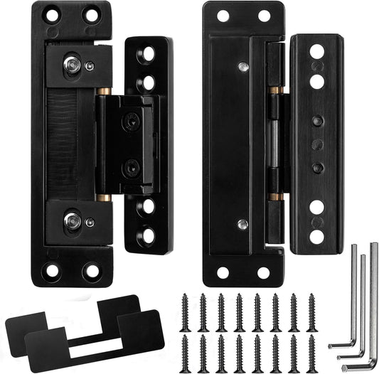 Ultra-Thin Hidden Door Hinges with 110 Lb Load Capacity - 100 Degree Opening - Silent Operation - Zinc Alloy - 2pcs