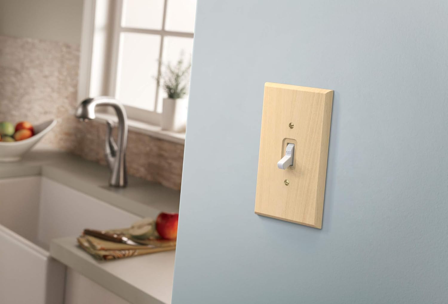 Unfinished Wood Square Blank Wall Plate Cover for Single Electrical Outlet - Franklin Brass W10402-UN-C