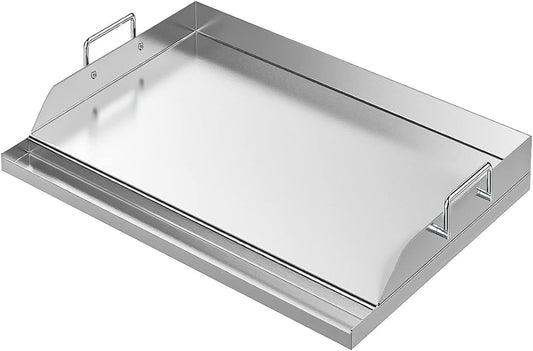 Universal 18" x 12.5" Stainless Steel Nonstick Stove Top Griddle Plate for Gas and Charcoal Grill