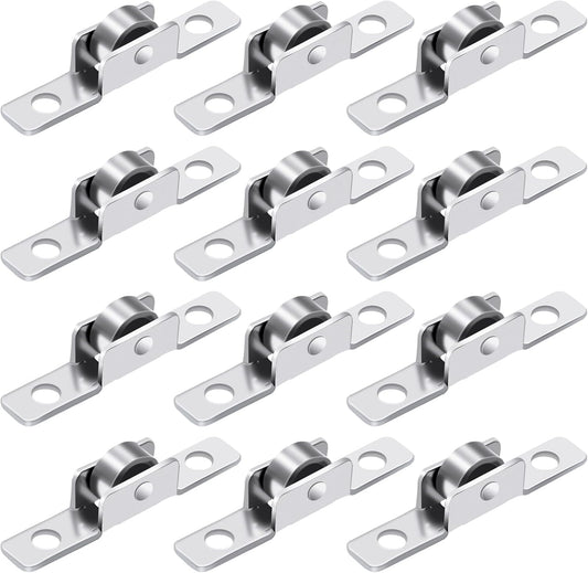 Universal 3/8 inch Push-Pull Sliding Window Roller Metal Wheels - 12 Pack - Ideal for Windows, Cabinets, Doors - DIY Work