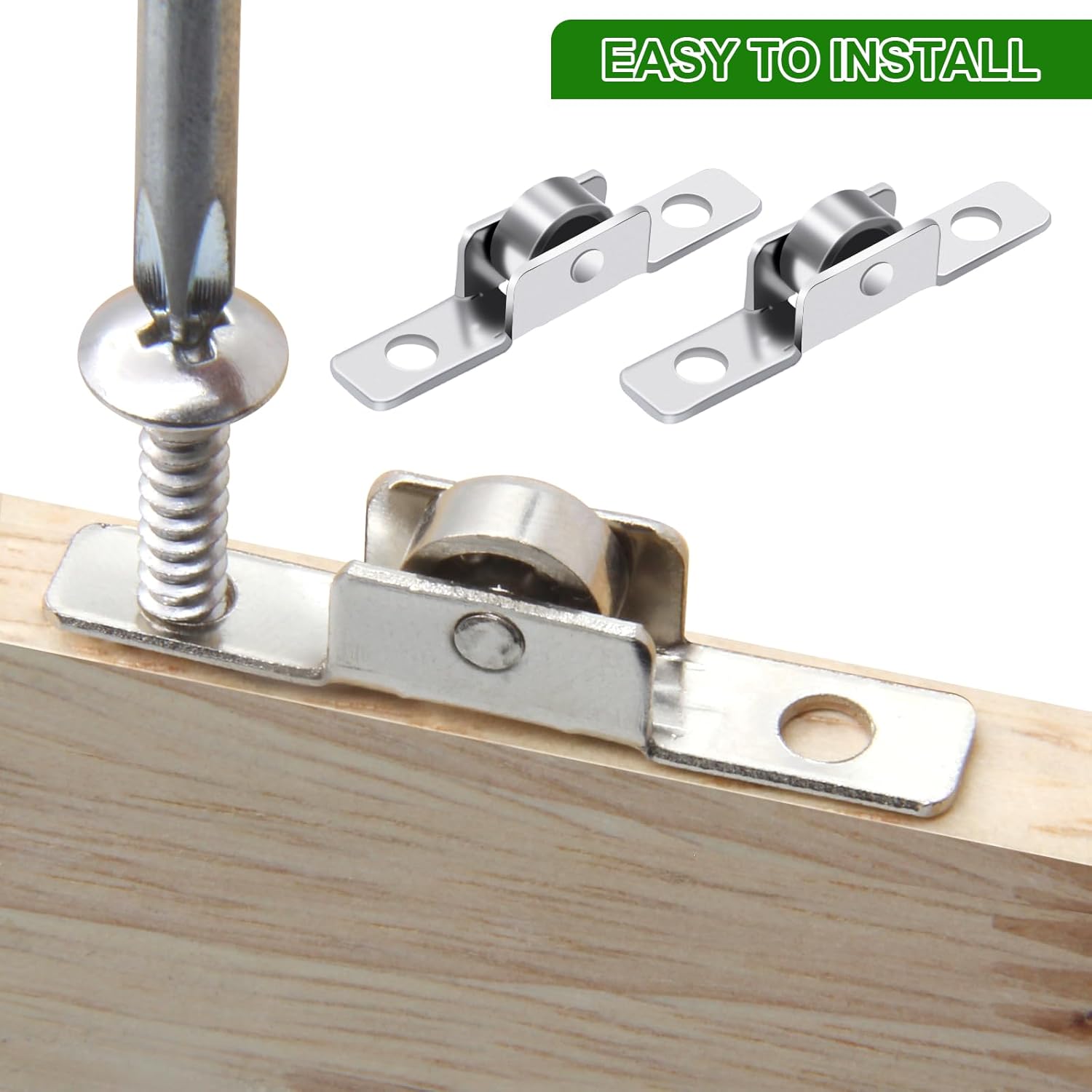 Universal 3/8 inch Push-Pull Sliding Window Roller Metal Wheels - 12 Pack - Ideal for Windows, Cabinets, Doors - DIY Work