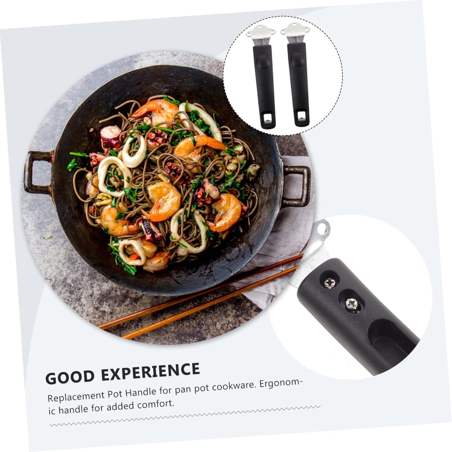 Universal Bakelite Scald Pot Handle Replacement for Cookware - Set of 2, Compatible with Non Stick Pots and Saucepans - Kitchen Accessory