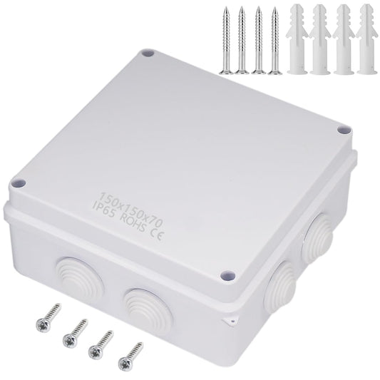 Universal Electrical Project Enclosure White ABS Plastic Junction Box IP65 Waterproof Dustproof 5.9 x 5.9 x 2.8 inch