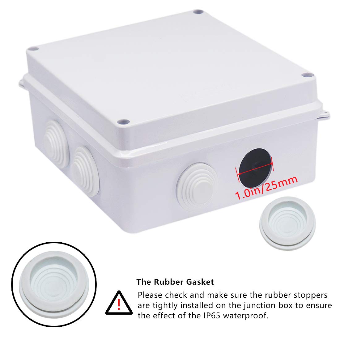 Universal Electrical Project Enclosure White ABS Plastic Junction Box IP65 Waterproof Dustproof 5.9 x 5.9 x 2.8 inch