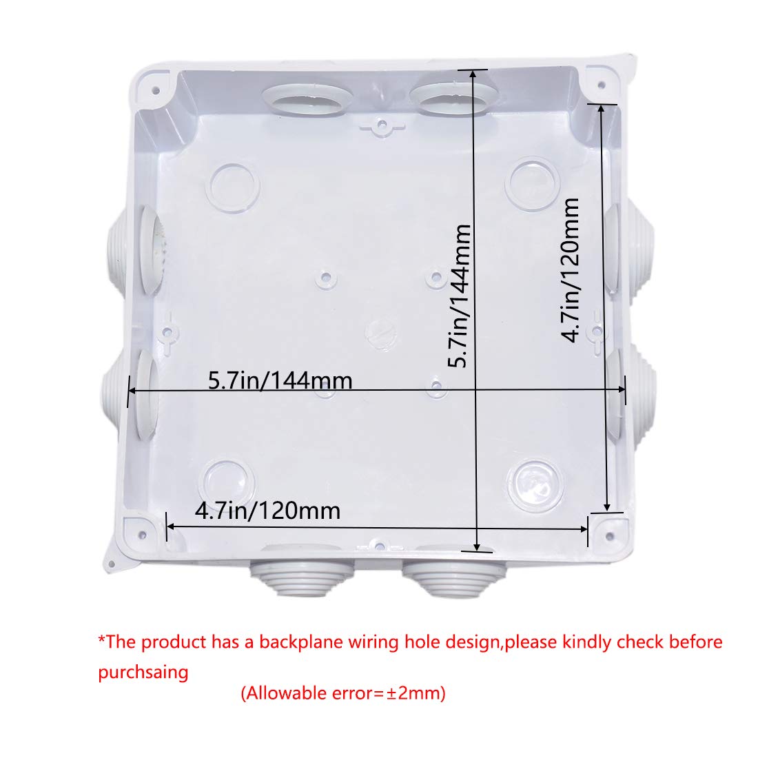 Universal Electrical Project Enclosure White ABS Plastic Junction Box IP65 Waterproof Dustproof 5.9 x 5.9 x 2.8 inch