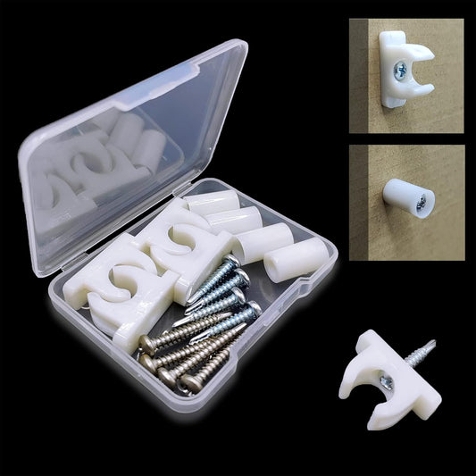 Universal False Front Fasteners for Sink Drawer/Cabinet - Set of 4 White False Cabinet Clips with Snap Mechanism - Hardware Replacement Kit