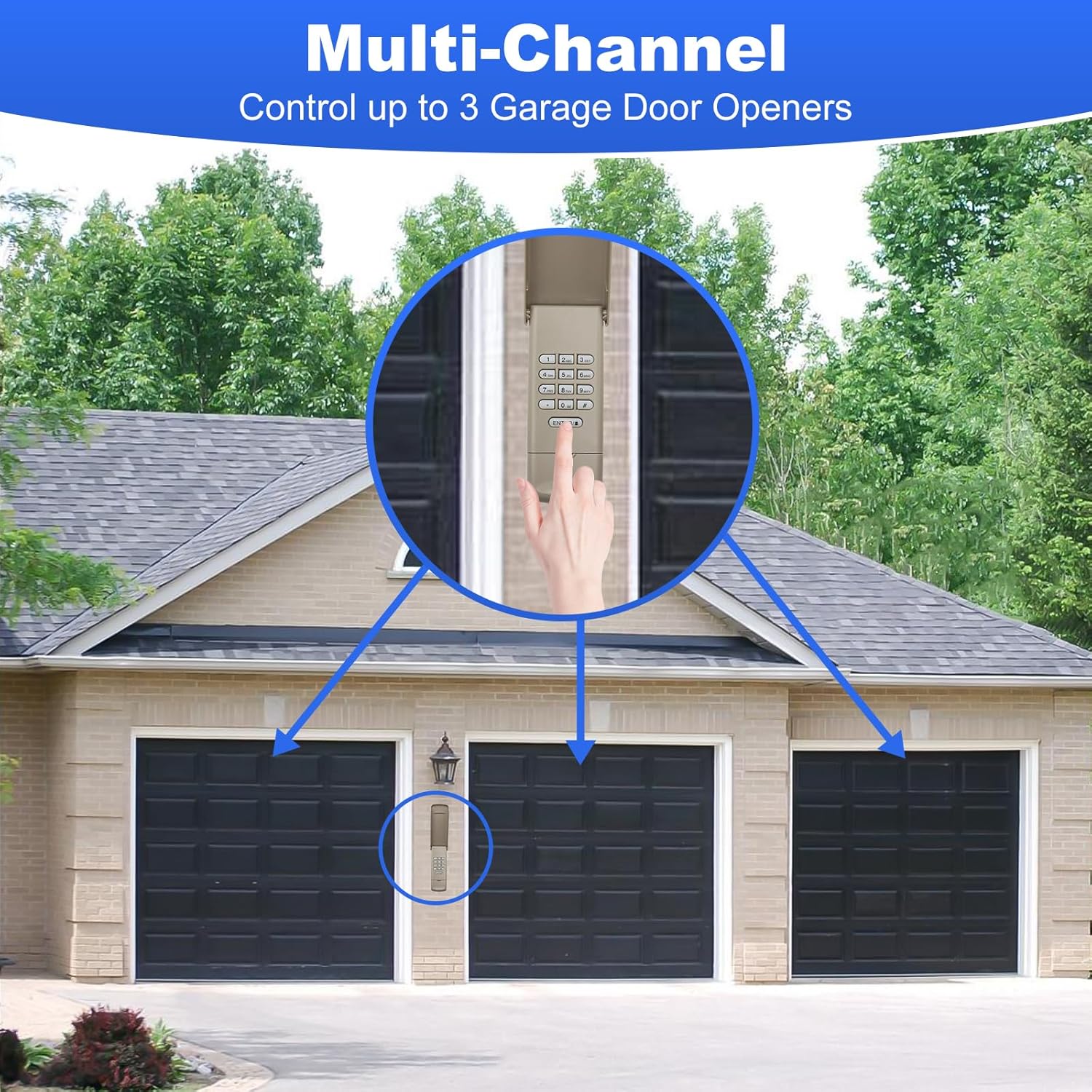 Universal Garage Door Opener Keypad Compatible with Liftmaster, Chamberlain, Craftsman Openers - Replaces G940EV-P2, 878max, 877max - Features Color-Coded Learn Button