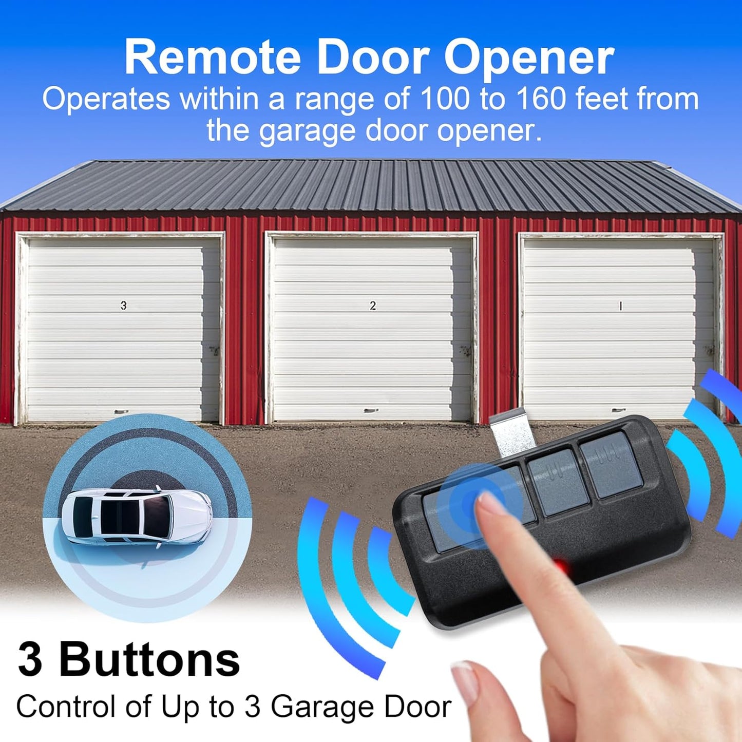 Universal Garage Door Opener Keypad & Remote Compatible with Liftmaster, Chamberlain, Craftsman, Wayne Dalton Openers from 1993 Onwards - Replaces Multiple Models