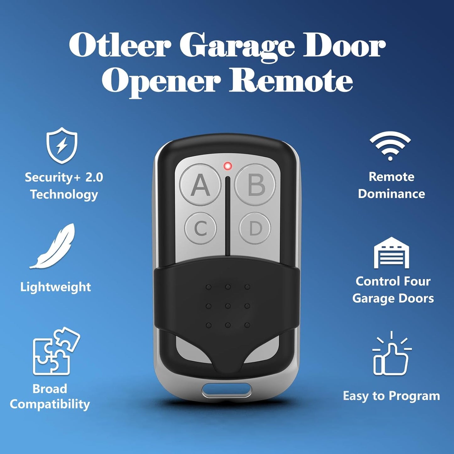 Universal Garage Door Opener Remote Keychain for Chamberlain LiftMaster Craftsman Models 371LM 373LM 971LM 973LM