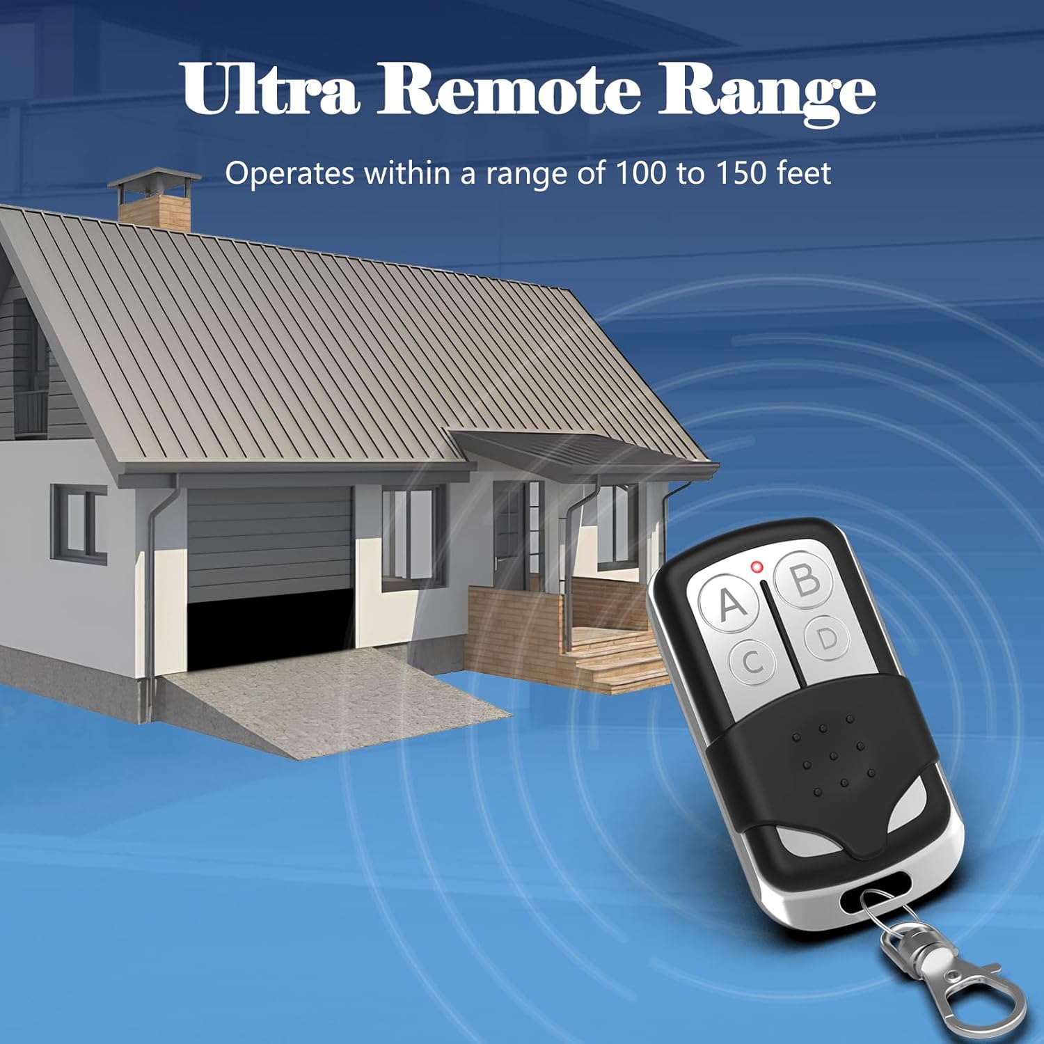 Universal Garage Door Opener Remote Keychain for Chamberlain LiftMaster Craftsman Models 371LM 373LM 971LM 973LM