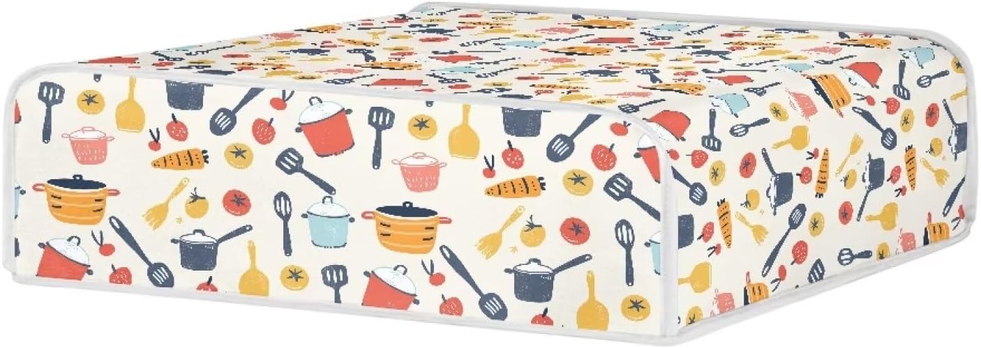 Universal Kitchen Appliance Dust Cover for Panini Press, Sandwich Maker, Griddle, and BBQ Grill - Washable Patterned Protective Cover for Home Decor