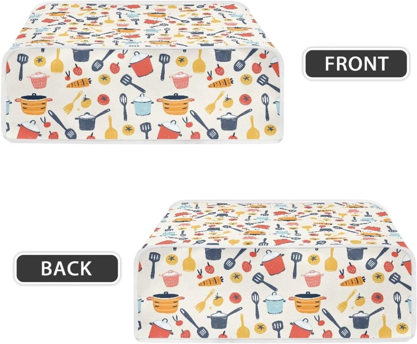 Universal Kitchen Appliance Dust Cover for Panini Press, Sandwich Maker, Griddle, and BBQ Grill - Washable Patterned Protective Cover for Home Decor