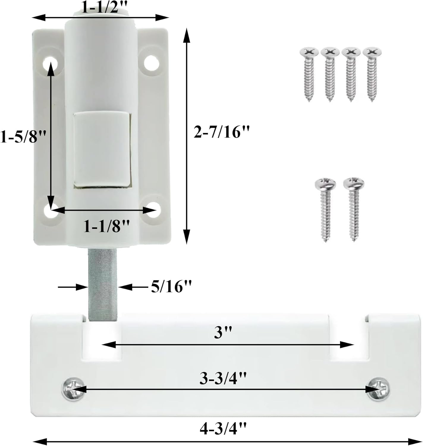 Universal ReigaHood Sliding Patio Door Foot Kick Lock - Childproof Security for Sliding Doors and Windows, White Color