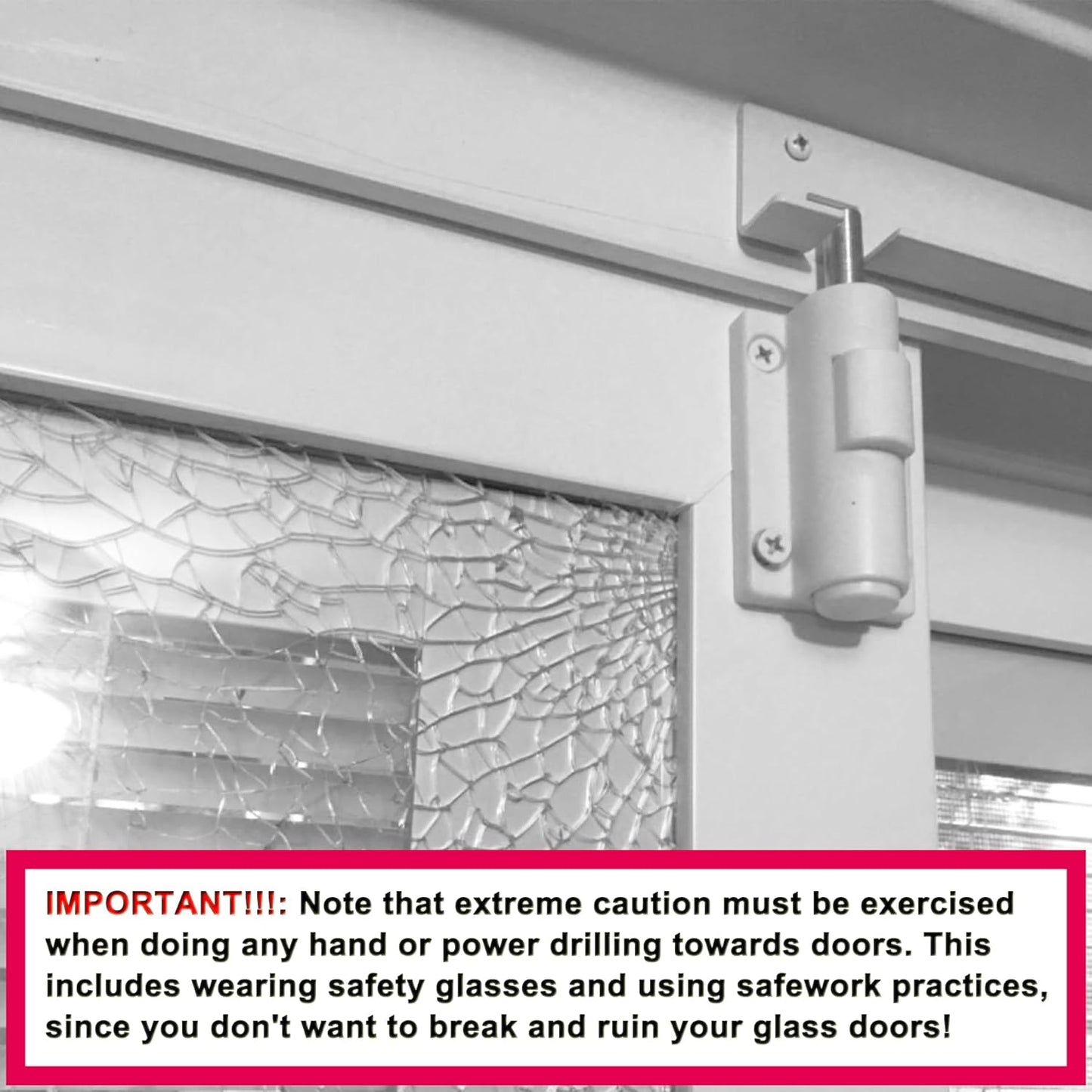 Universal ReigaHood Sliding Patio Door Foot Kick Lock - Childproof Security for Sliding Doors and Windows, White Color