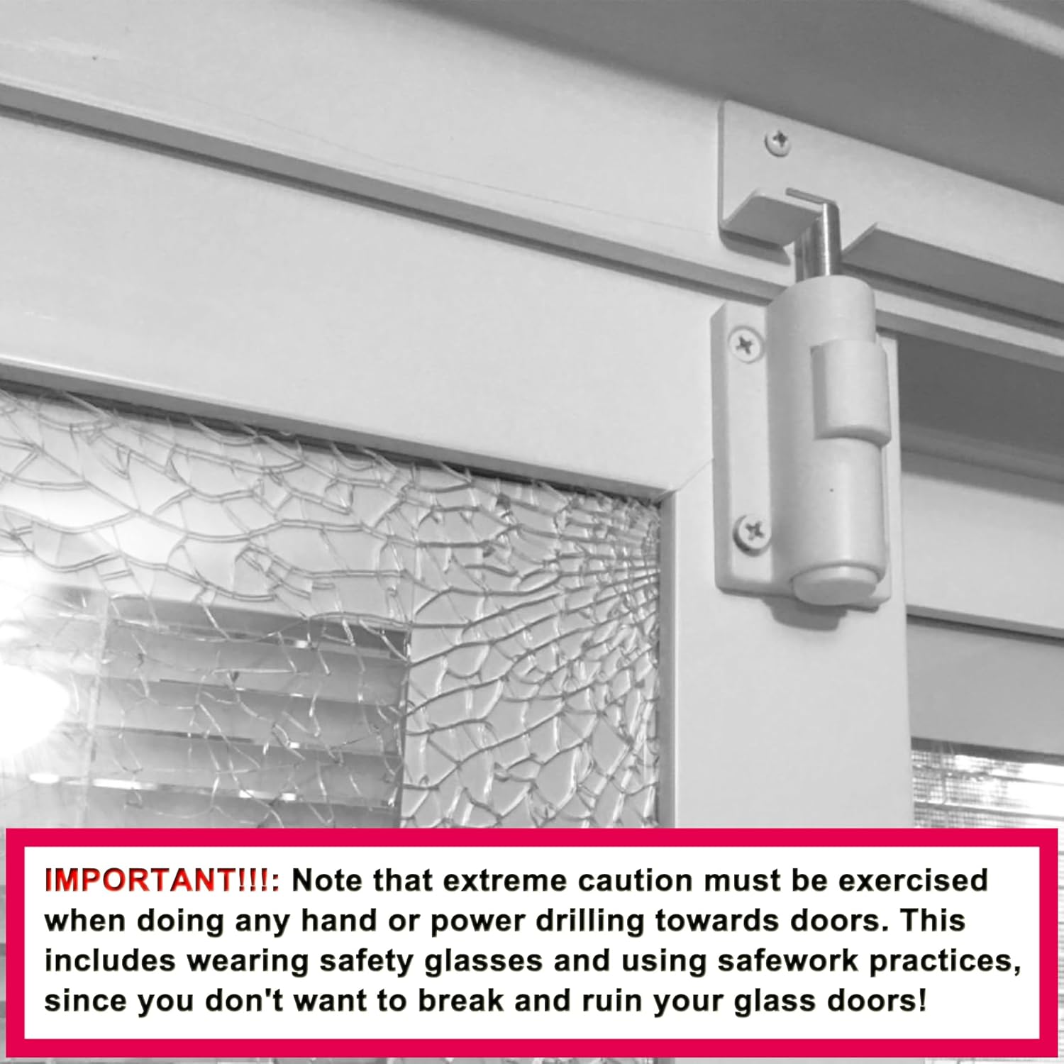 Universal ReigaHood Sliding Patio Door Foot Kick Lock - Childproof Security for Sliding Doors and Windows, White Color