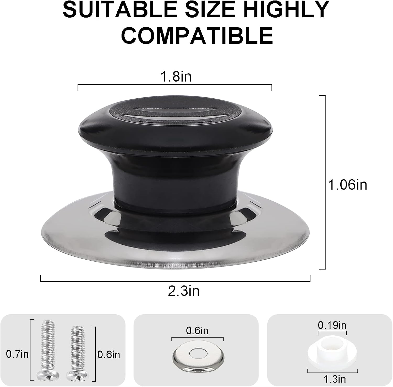 Universal Replacement Pot Lid Knobs - Set of 4, Heat Resistant Handles for Cookware