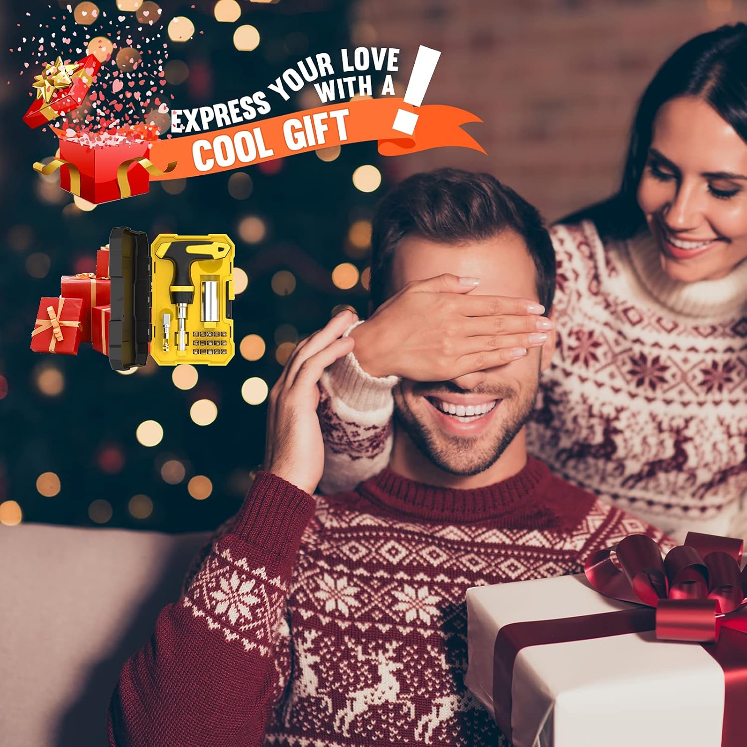 Universal Socket Tool Set with Magnetic Ratchet - Cool Stocking Stuffers for Men