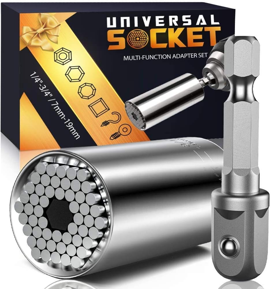 Universal Socket Tool Set with Magnetic Ratchet - Cool Stocking Stuffers for Men