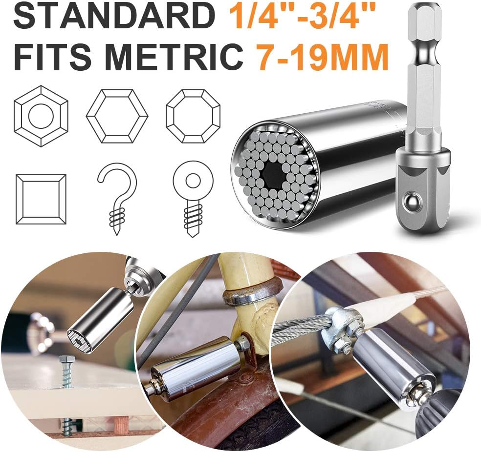 Universal Socket Tool Set with Magnetic Ratchet - Cool Stocking Stuffers for Men