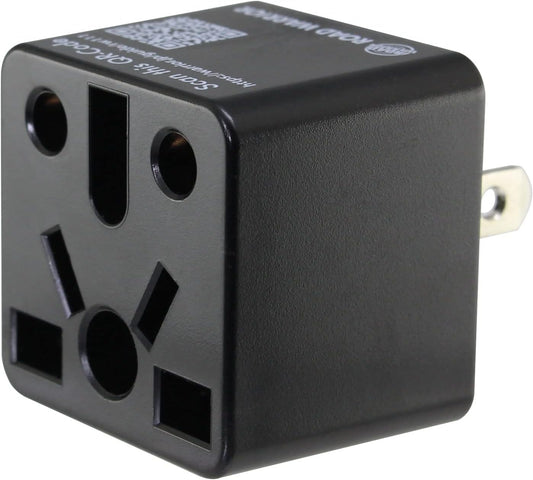 Universal US Plug Adapter for International Travel - Works in Europe, UK, China, Australia, India, Brazil - ROAD WARRIOR RW111BK