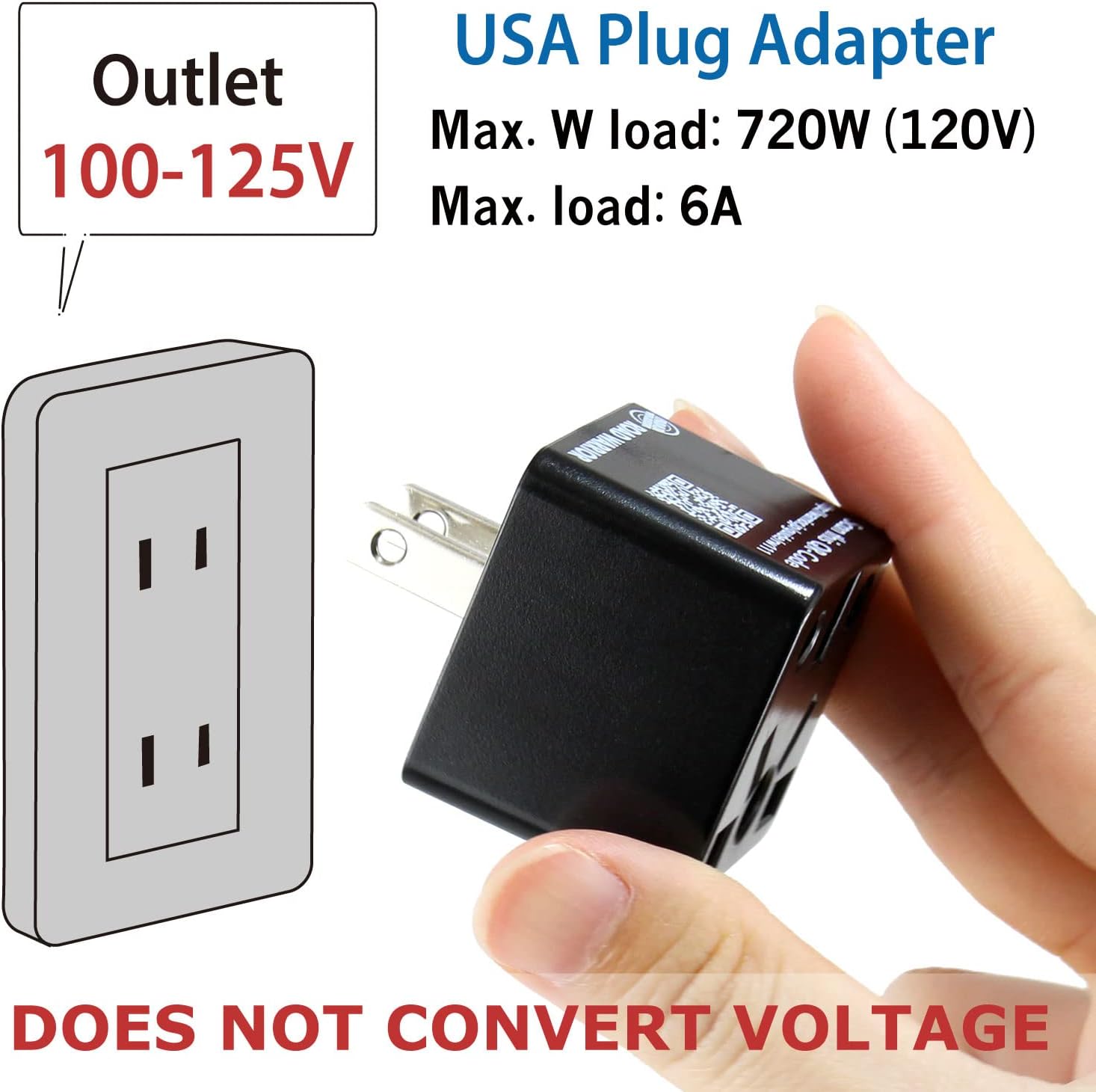 Universal US Plug Adapter for International Travel - Works in Europe, UK, China, Australia, India, Brazil - ROAD WARRIOR RW111BK