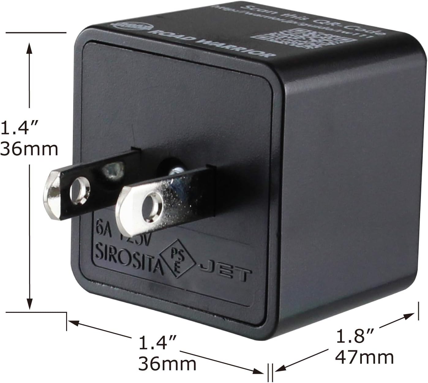 Universal US Plug Adapter for International Travel - Works in Europe, UK, China, Australia, India, Brazil - ROAD WARRIOR RW111BK