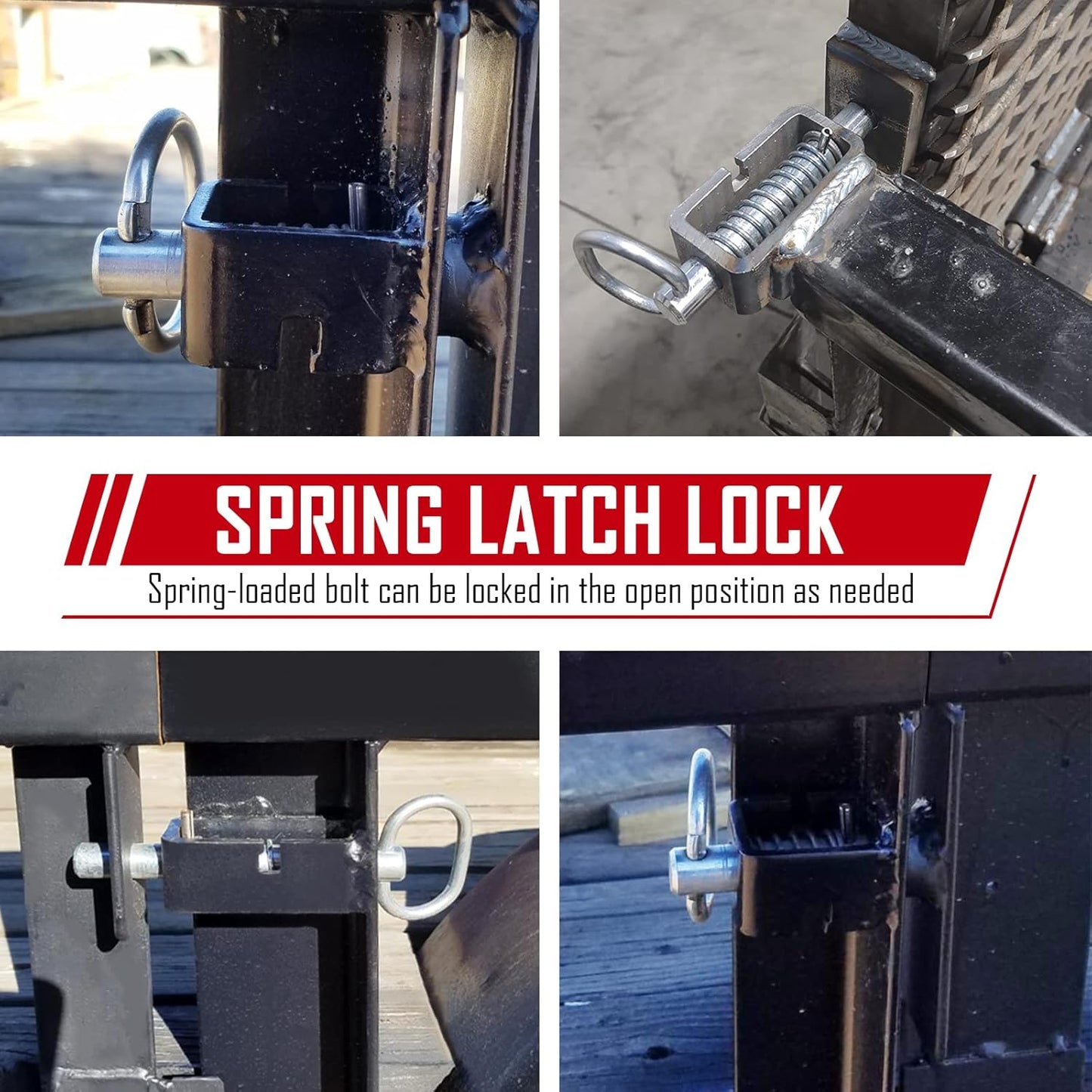 Universal Weld-On Spring Latch Lock for Trailer Gates - Pack of 4 by SPARKWHIZ