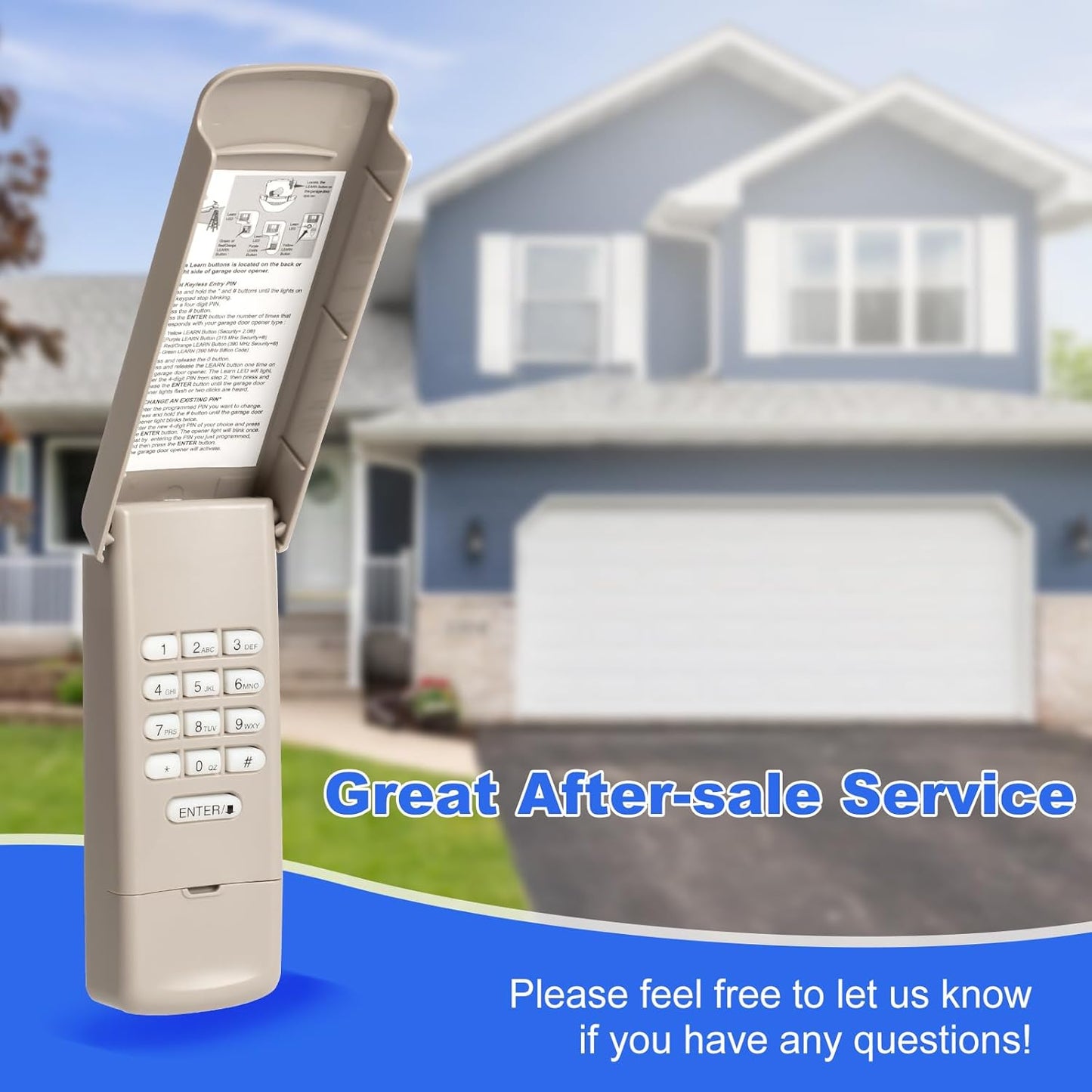 Universal Wireless Garage Door Opener Keypad for Chamberlain, Liftmaster, Craftsman - Compatible with Models Since 1993 - Replaces G940EV-P2, 877MAX, 878MAX, 877LM, 377LM, CMXZDCG440