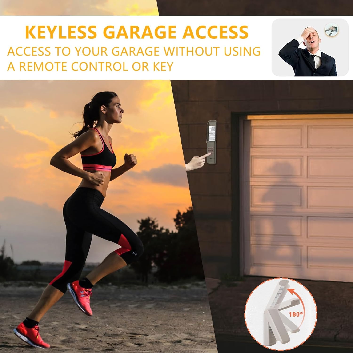 Universal Wireless Keypad for Garage Door Opener - Compatible with Liftmaster, Chamberlain, Craftsman, Genie, and More - Keyless Entry Remote for Outside Access