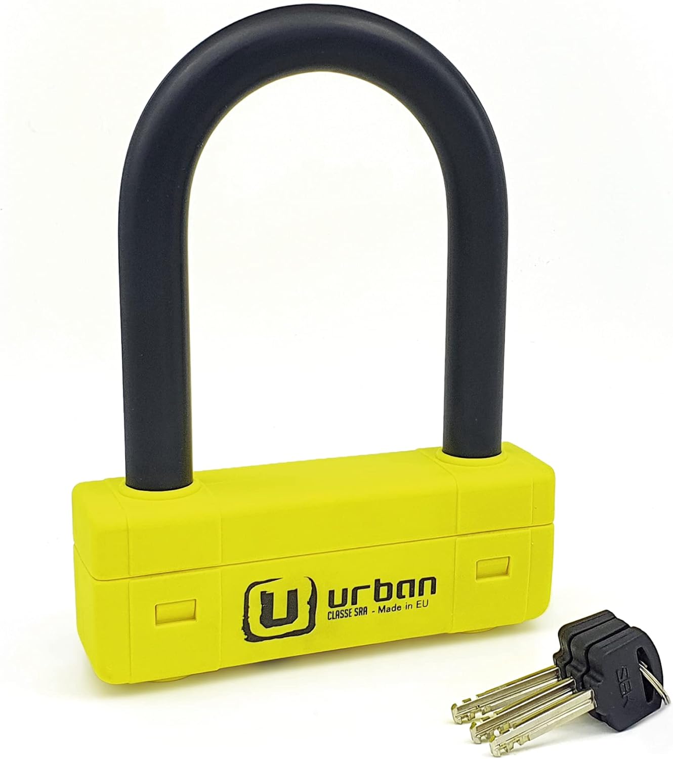 Urban Security UR85120Y High Security U Lock for Motorcycles - SRA Approved, 18mm Hardened Steel, Double Anti-Scratch Locking - 85x120mm Anti Theft Device for Moto Scooter Ebike