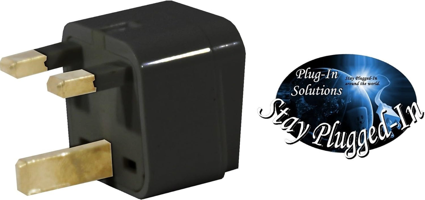 US to UK Travel Adapter Plug for USA to Europe Type G Power Plugs - 1 Pack