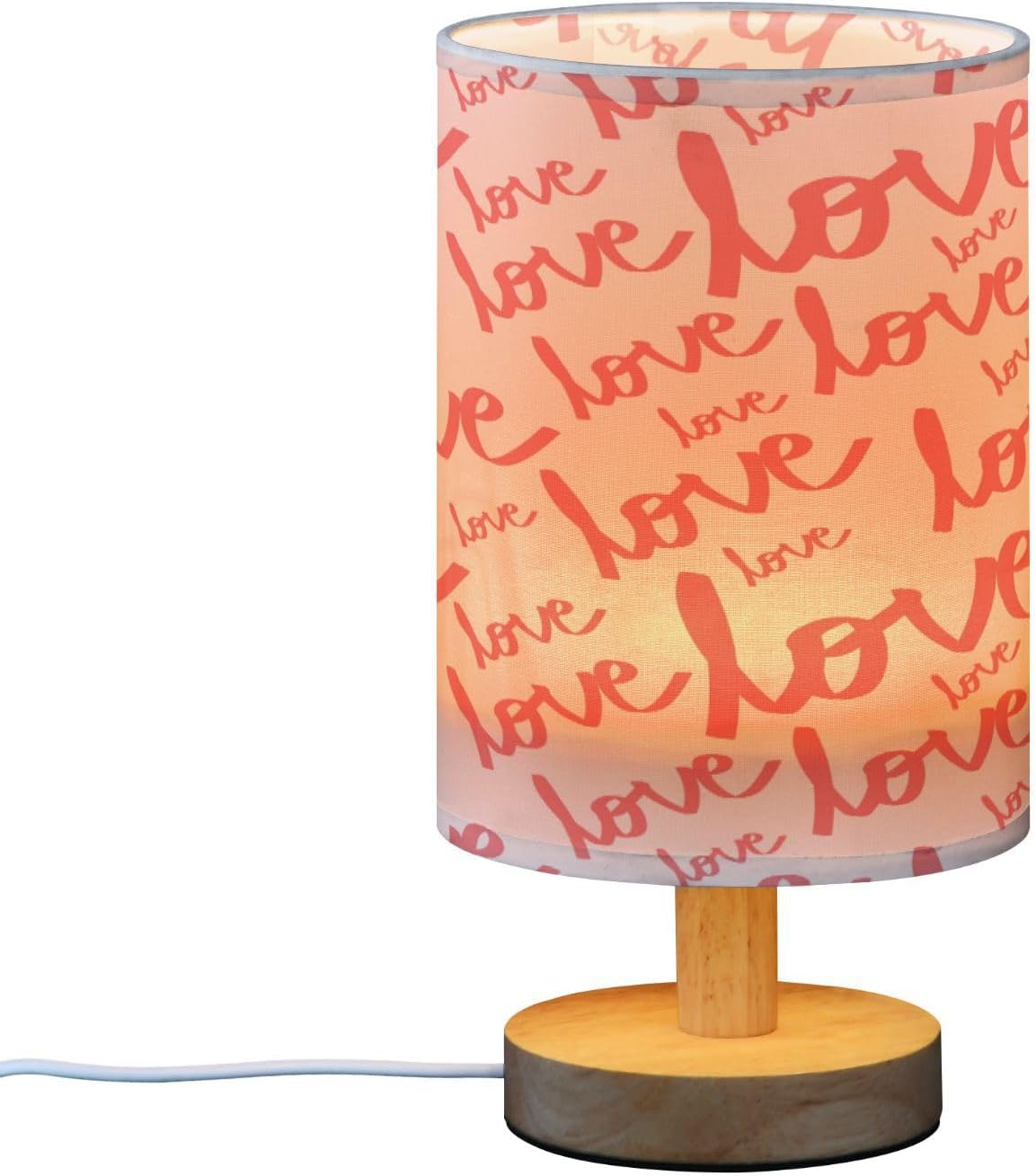 Valentine's Day Love LED Desk Lamp with USB, Small Nightstand Light for Bedroom and Office Decor