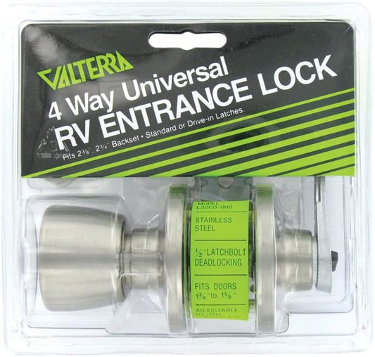 Valterra Stainless Steel Lockset with Latch Bolt - Pack of 1