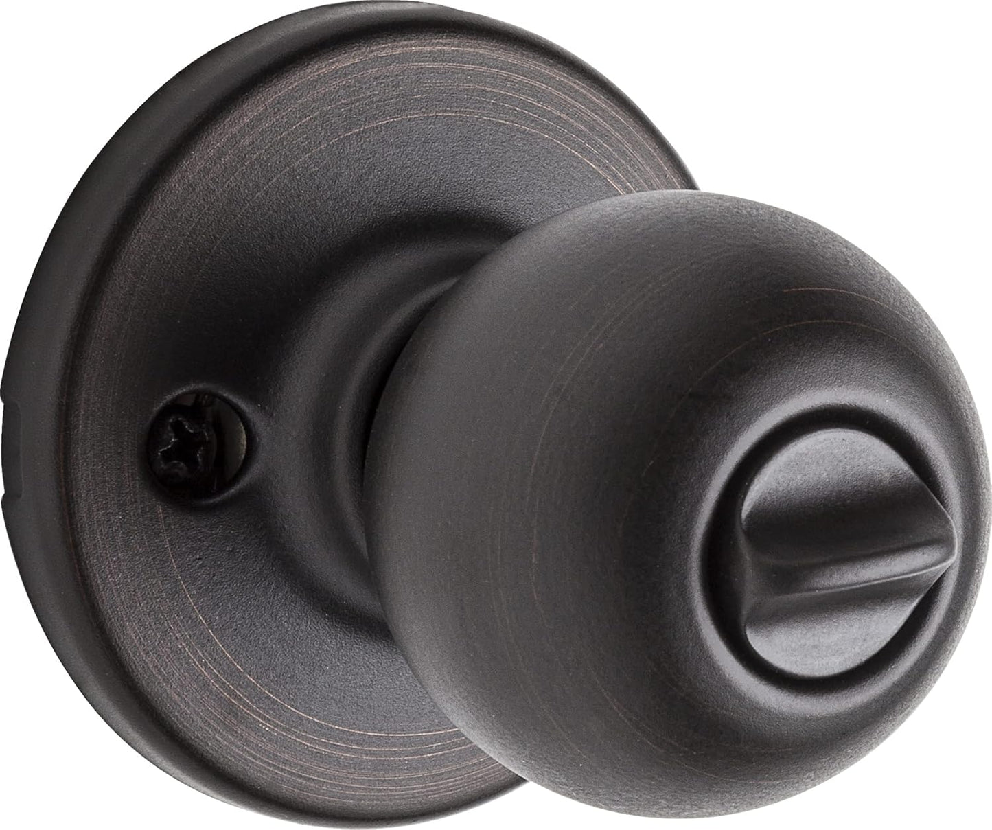 Venetian Bronze Kwikset Polo Entry Door Knob with Secure Keyed Lock, Bedroom and Front Entrance Handle, Pick Resistant SmartKey Rekey Security