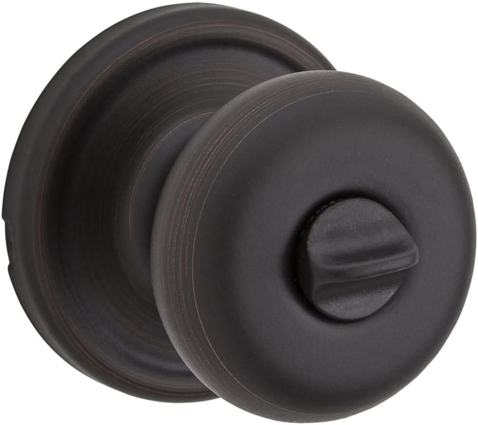 Venetian Bronze Privacy Door Knob with Microban Protection for Bathroom and Bedroom
