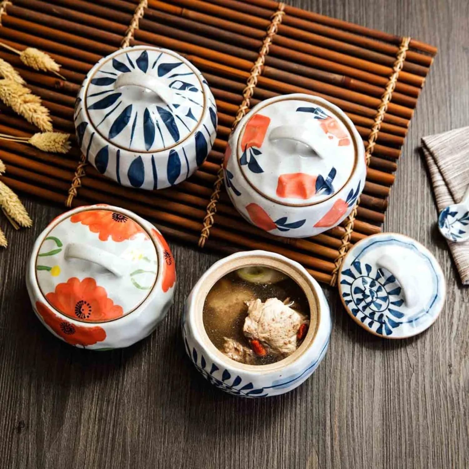 Versatile Ceramic Cookware Set for High Temperature Cooking, Stewing, Frying, and Steaming in the Kitchen
