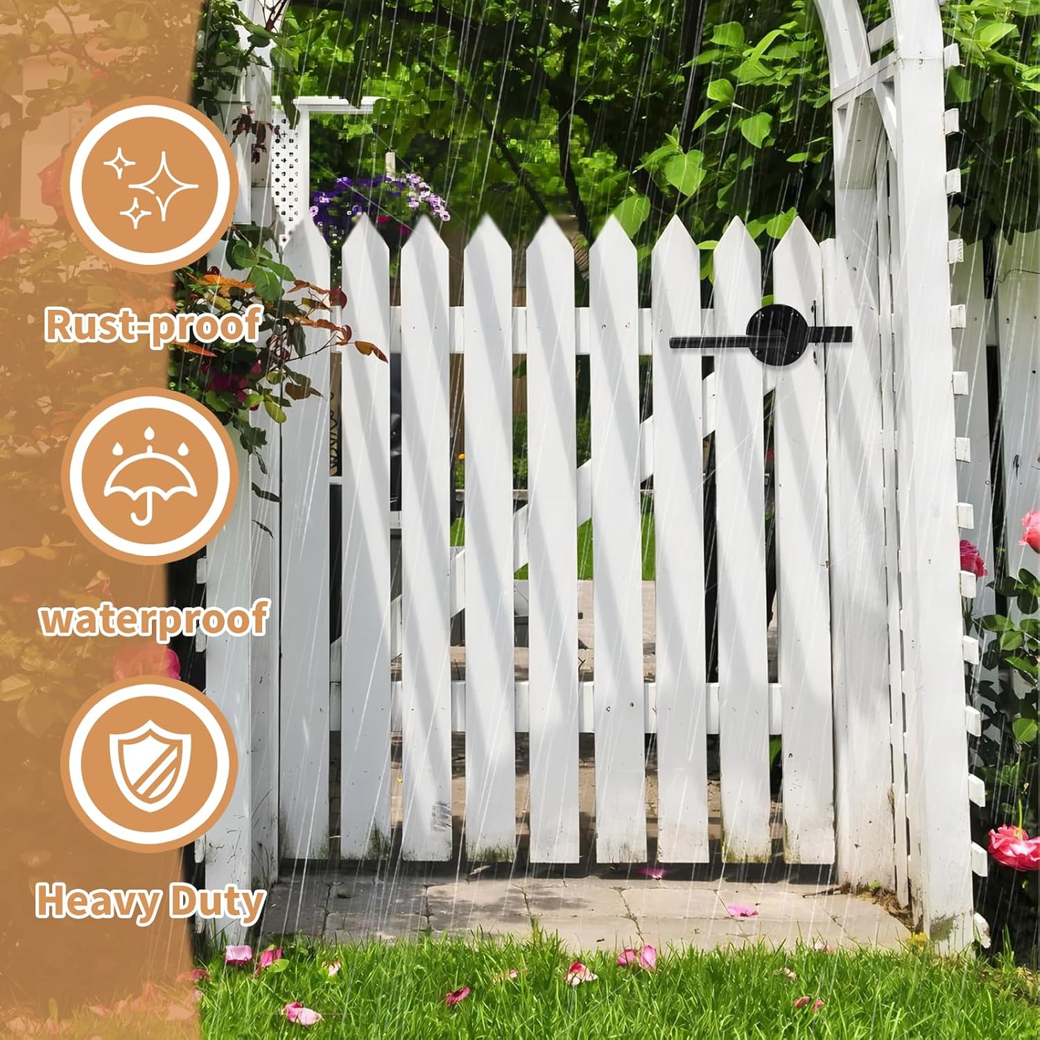 Versatile Two-Sided Gate Latch for Outdoor Fences, Wooden Gates, Pools, Backyards, and Gardens - Also Functions as Door Handles and Locks