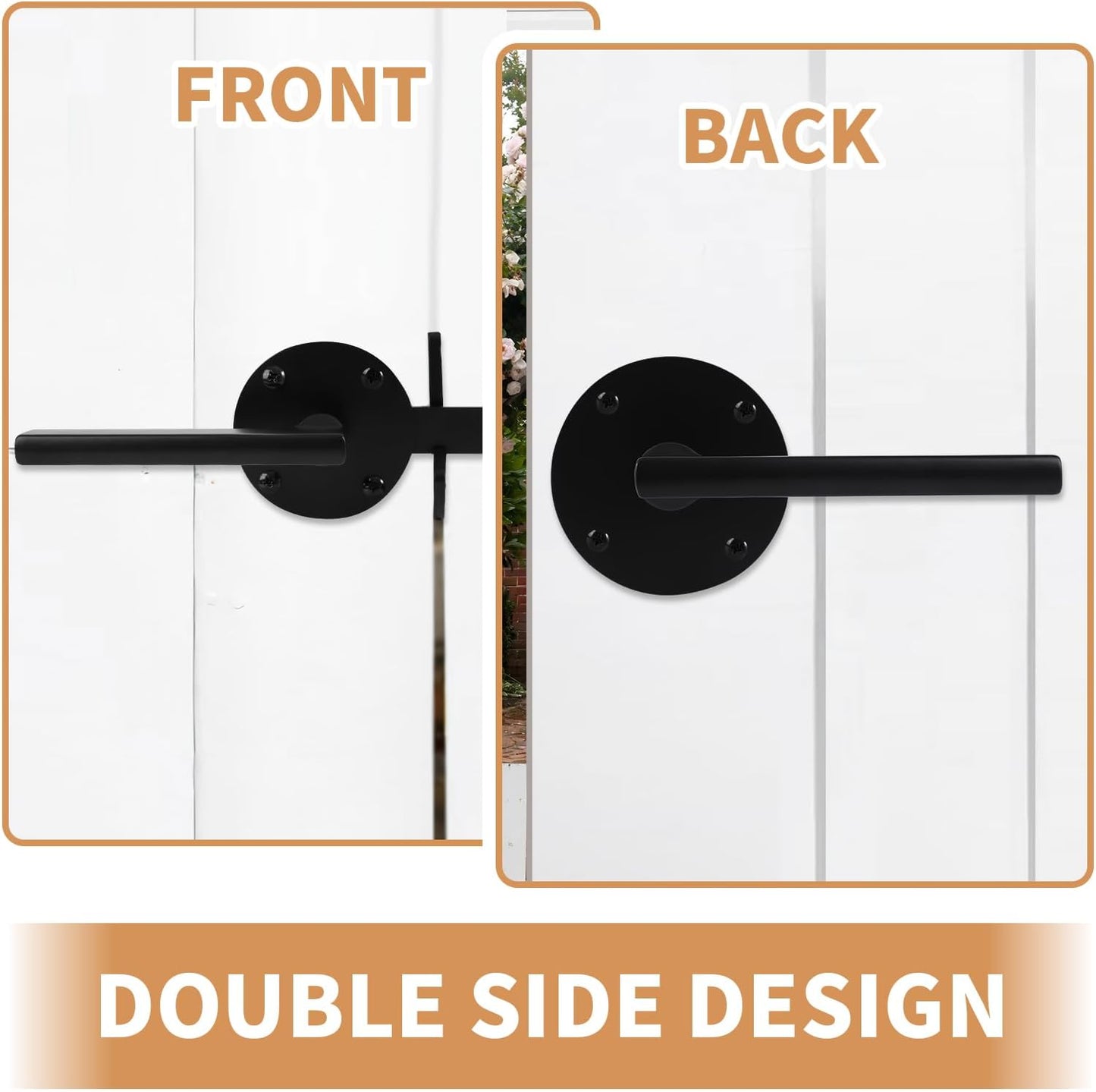 Versatile Two-Sided Gate Latch for Outdoor Fences, Wooden Gates, Pools, Backyards, and Gardens - Also Functions as Door Handles and Locks