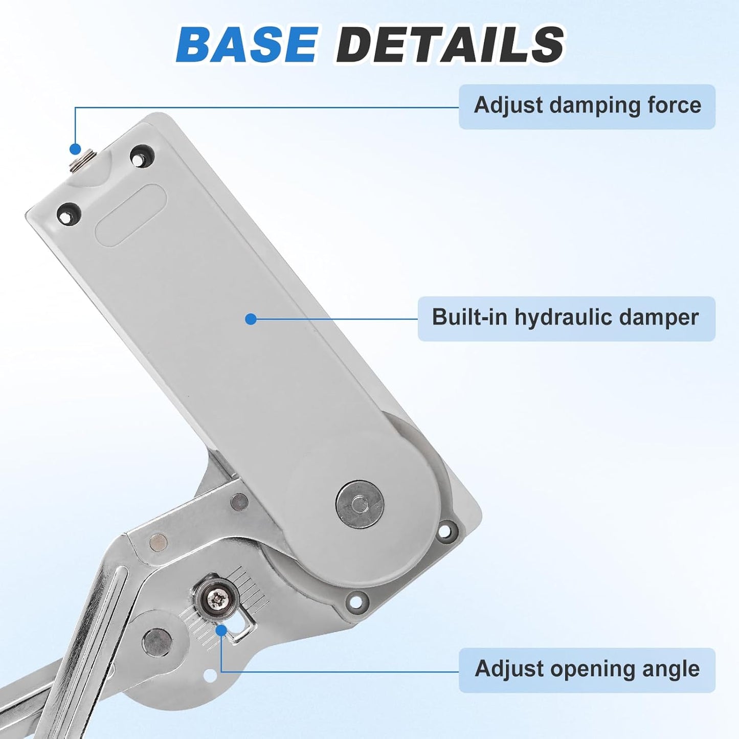 Vertical Lift Hydraulic Buffer Cabinet Door Hinge - 19.69-31.49in, Sturdy, Silent, Adjustable